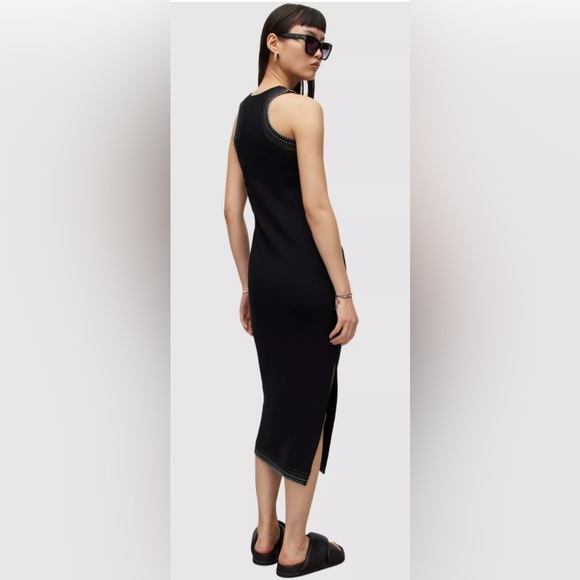 AllSaints Mako Crochet Midi Dress Size 2 - Picture 2 of 7
